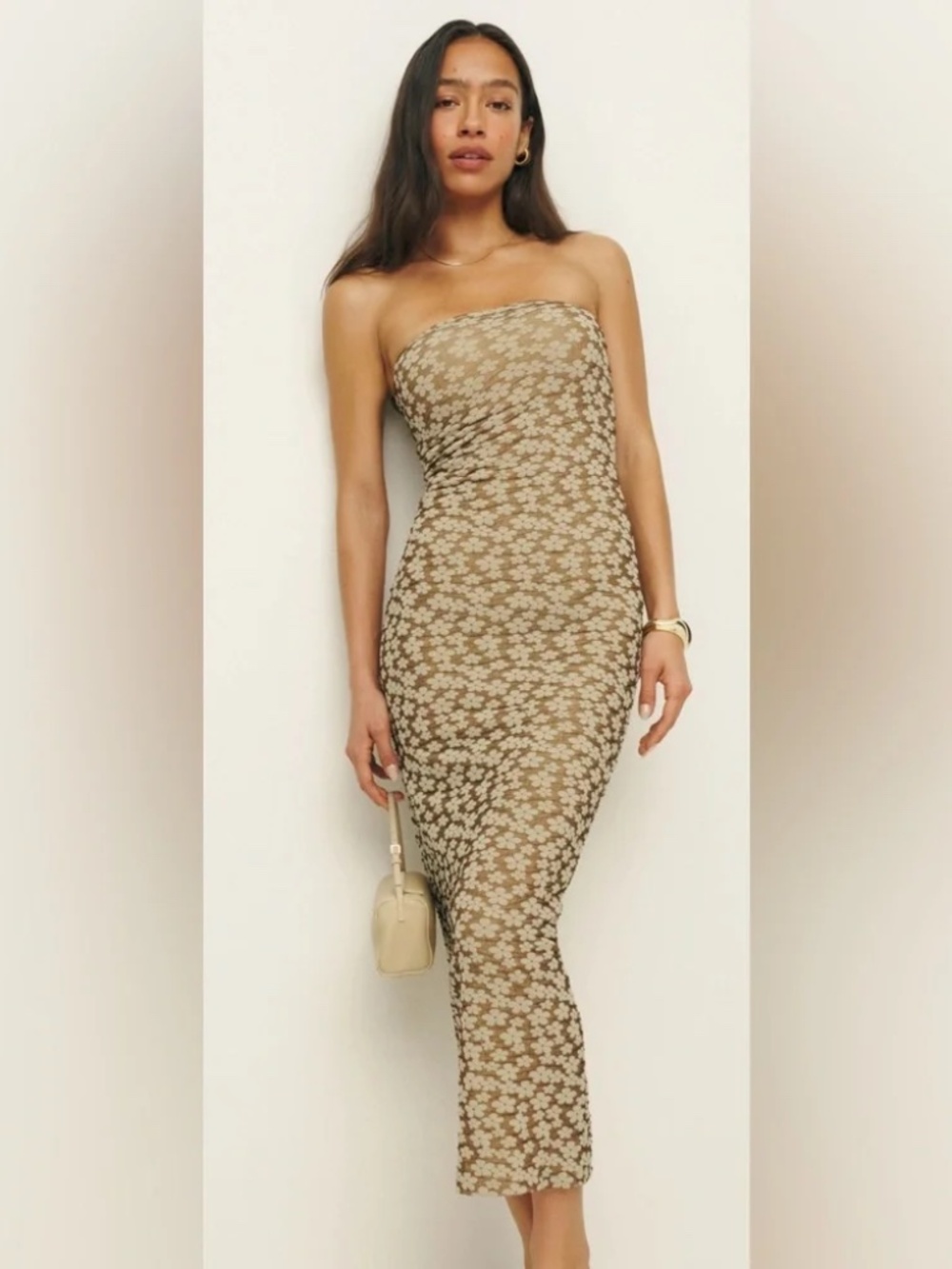 Reformation Ryden Knit Dress Floral XS